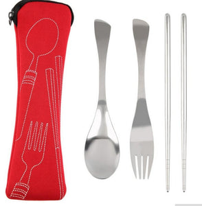 Tableware Portable, set Fork, Spoon, baguettes, for Travel Stainless Steel